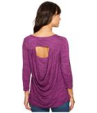 Mod-o-doc - Space Dye Rayon Spandex Jersey Drape-back 3/4 Sleeve Tee