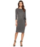 Christin Michaels - Lillia Side Lace-up Bodycon Midi Dress