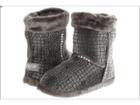 M&amp;f Western - Plush Heart Sequin Bootie Slippers