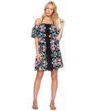 Nanette Lepore - Damask Floral Off The Shoulder Short Dress Cover-up