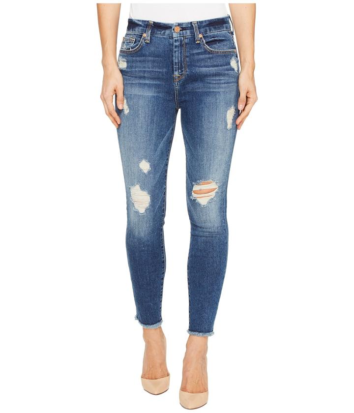 7 For All Mankind - High Waisted Ankle Skinny W/ Release Hem In Serratoga Bay