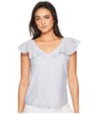 1.state - Asymmetrical Button Front Blouse W/ Ruffle