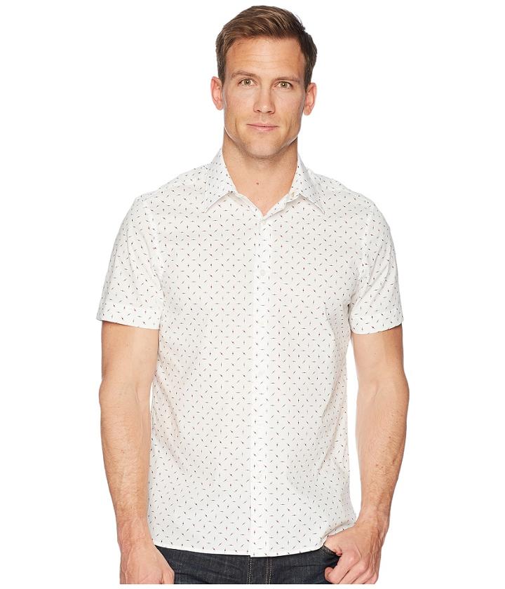 Perry Ellis - Short Sleeve Slashed Dot Shirt