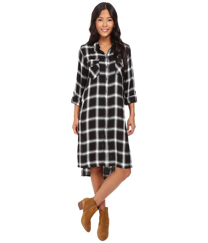 Blank Nyc - Plaid Long Shirtdress In Old Polaroid