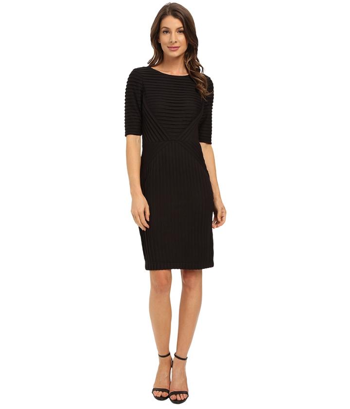 Tahari By Asl - Rib Knit Pleater Dress