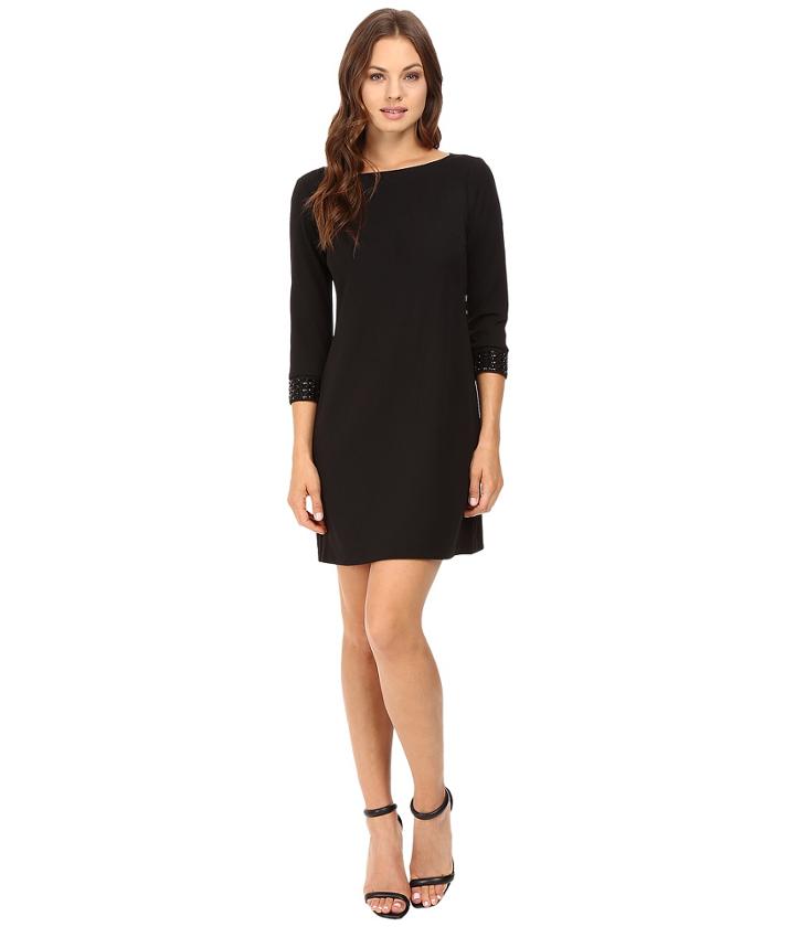 Vince Camuto - 3/4 Sleeve Shift Dress With Embellished Cuffs