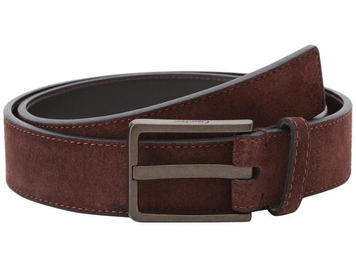Calvin Klein 35mm Stitched Suede W/ Logo Buckle