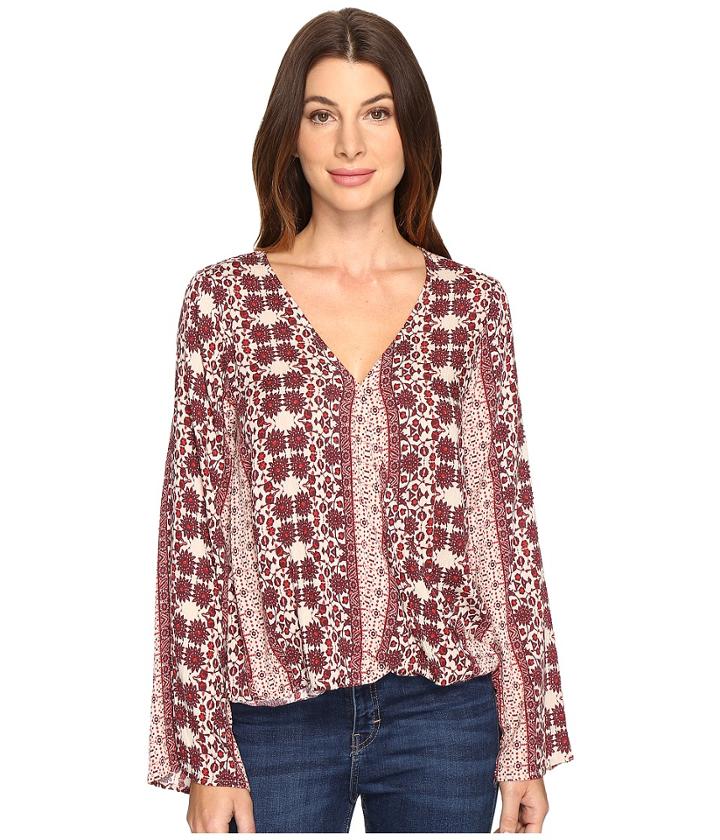 Brigitte Bailey - Tamsyn Printed Overlap Long Sleeve Top