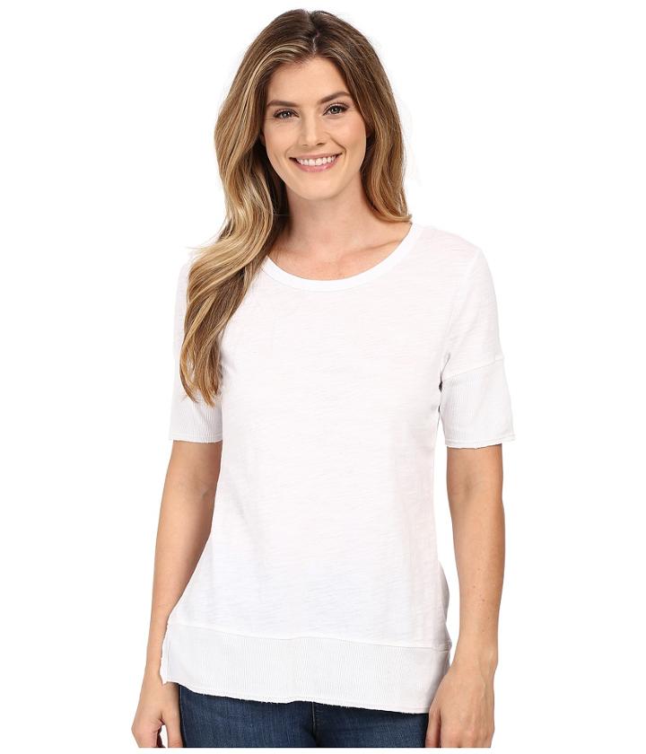 Dylan By True Grit - Soft Slub Short Sleeve Tee W/ Whispy Soft Rib Trim