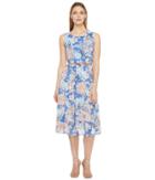 Christin Michaels - Danielle Sleeveless Floral Dress With Belt