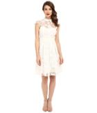 Unique Vintage - Rose Burnout Cap Sleeve Vera Flare Dress