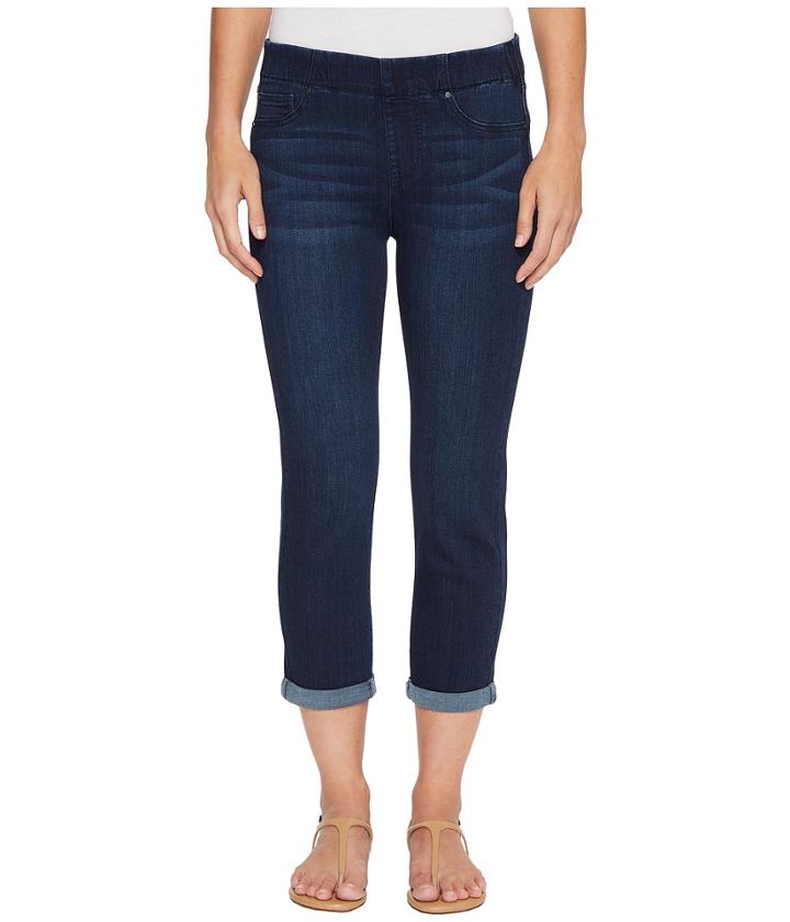 Liverpool - Chloe Rolled Cuff Pull-on Capris In Silky Soft Denim In Griffith Super Dark