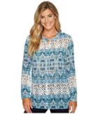 Tribal - Long Sleeve Printed Button Front Blouse