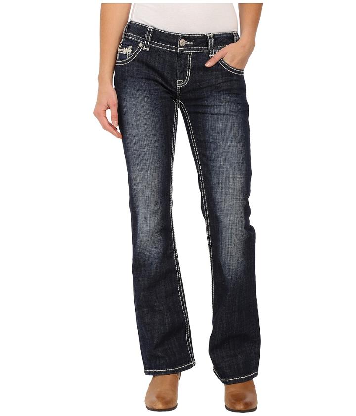 Rock And Roll Cowgirl - Low Rise Bootcut In Dark Vintage W0-6418