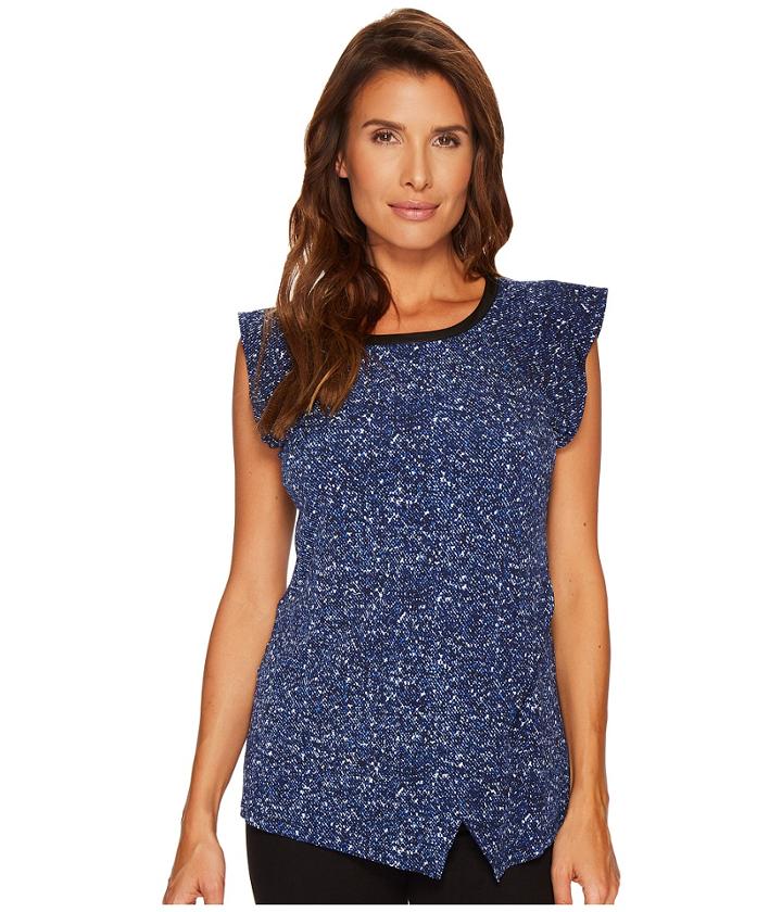 Michael Michael Kors - Tweed Flutter Sleeve Top