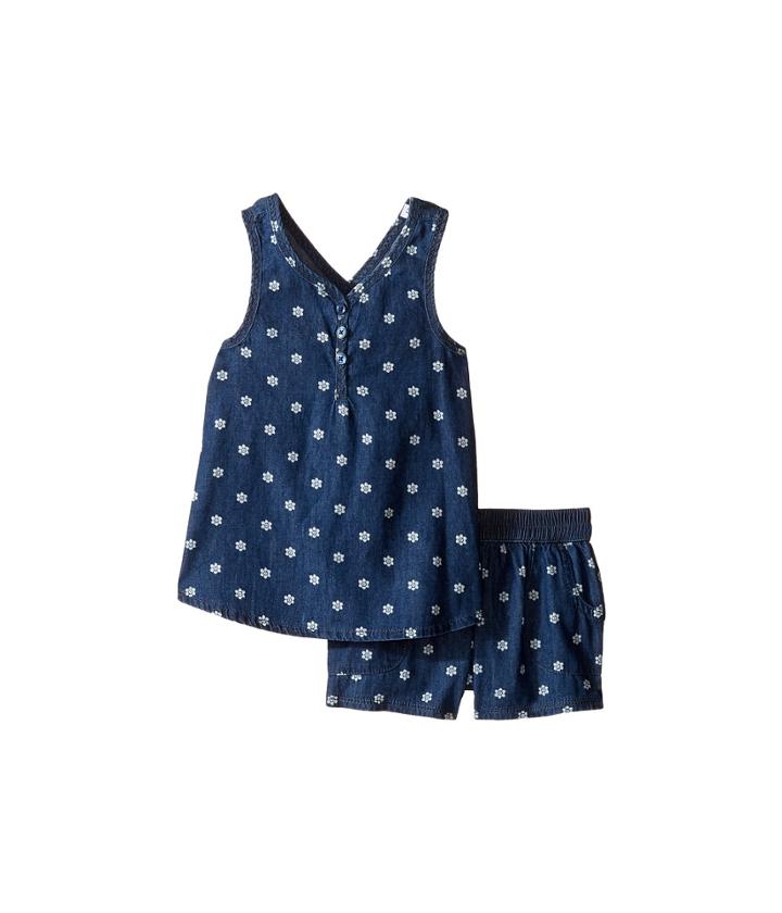 Splendid Littles - Printed Denim Cross Back Tank Set