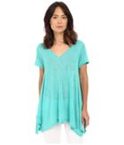 Nally &amp; Millie - Short Sleeve V-neck Sharkbite Tunic