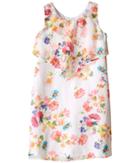 Us Angels - Floral Chiffon Sleeveless Popover W/ Flare Skirt