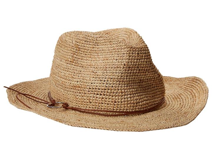 Hat Attack - Raffia Crochet Rancher W/ Ring Cord Trim