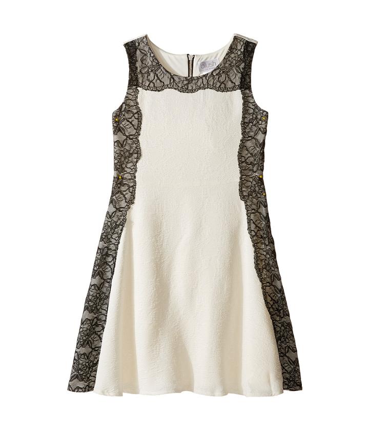 Us Angels - Sleeveless A-line Dress W/ Lace Trim