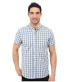 Kenneth Cole Sportswear - Short Sleeve Button Down Heather Plaid