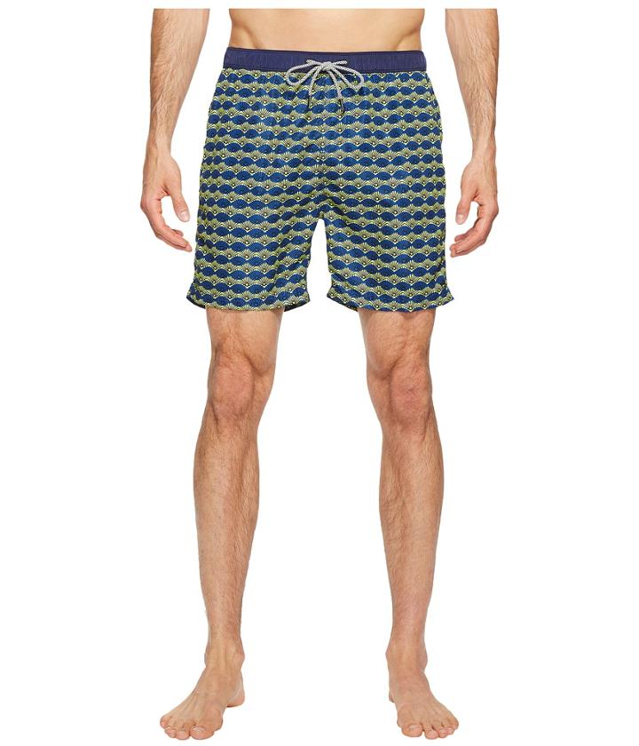 Scotch &amp; Soda - Medium Length Swim Shorts In Fine Peached Quality With Pattern