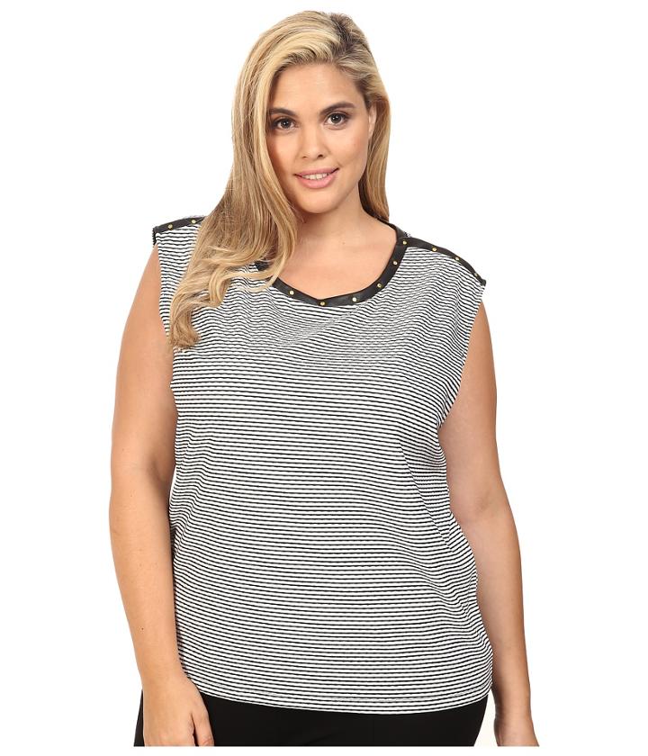 Calvin Klein Plus - Plus Size Textured Top W/ Rivets