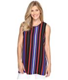 Vince Camuto - Sleeveless Core Multi Stripe Blouse With Slits