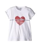 Armani Junior - T-shirt With Red Heart And Ruffled Sleeves