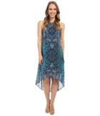 Karen Kane - Sheer Print High-low Hem Dress
