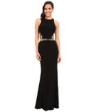 Faviana - Jersey Scoop Neck Gown With Elastic Bands And Cut Outs 7734