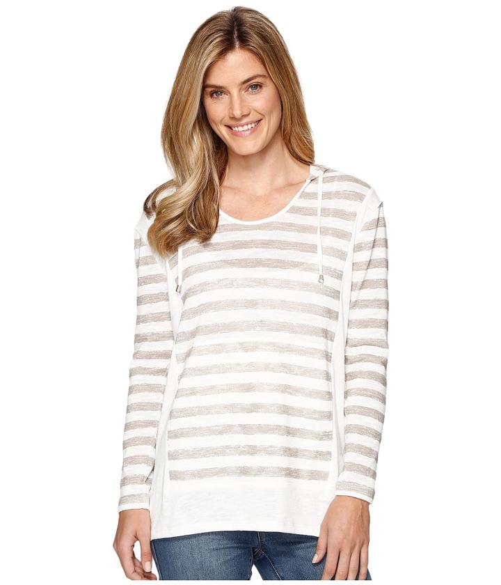 Tribal - Long Sleeve Hooded Knit Top
