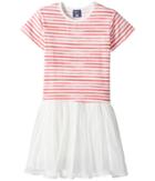 Toobydoo - Watercolor Red Stripe Tulle Dress