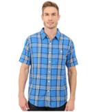 True Grit - Indigo Surf Plaids Short Sleeve One-pocket Shirt W/ Contrast Chambray