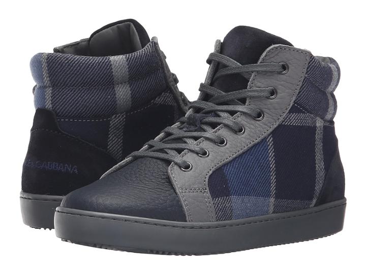 Dolce &amp; Gabbana Kids - Back To School Check Tartan High Top Sneaker