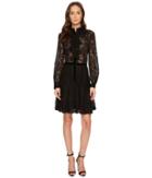 The Kooples - Contrasting Lace Dress With Jewel Buttons