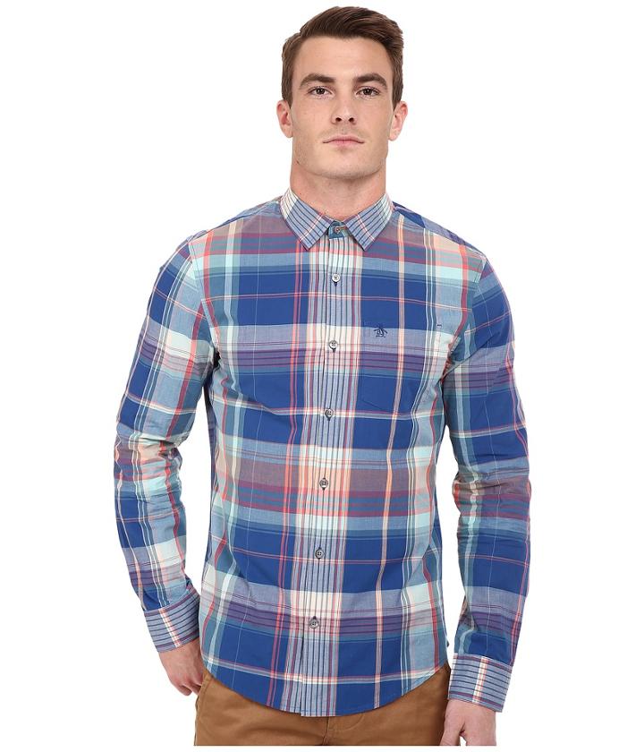 Original Penguin - P55 Long Sleeve Madras Plaid