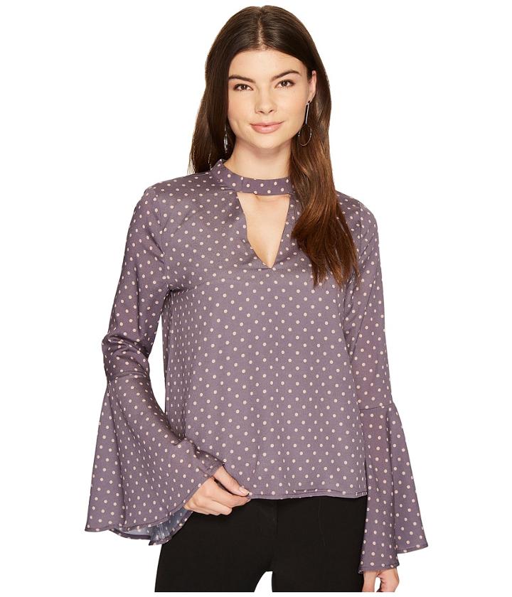 J.o.a. - Choker Neck Bell Sleeve Top