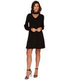 Cece - Long Sleeve Mock Choker Crepe Knit Dress