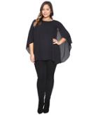 Vince Camuto Plus - Plus Size Cape Blouse With Embellished Neck