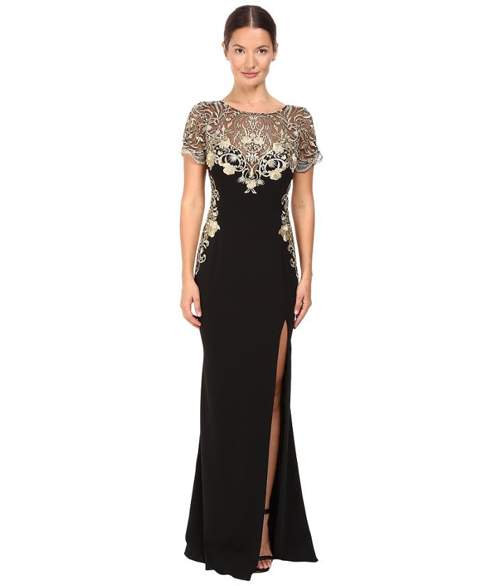 Marchesa Notte - Metallic Embroidered Gown