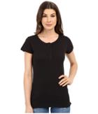 Dylan By True Grit - Soft Slub Short Sleeve Button Henley Tee