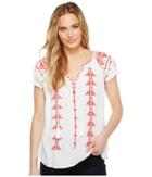 Dylan By True Grit - Free Spirit Peasant Blouse W/ Tribal Embroidery