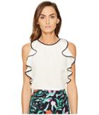 Kate Spade New York - Sleeveless Ruffle Silk Top