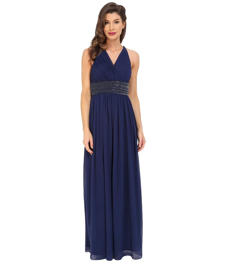 Aidan Mattox - Shirred Chiffon Gown With Twist Back