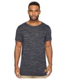 Scotch &amp; Soda - Long Fit Crew Neck Tee In Melange Jersey Quality