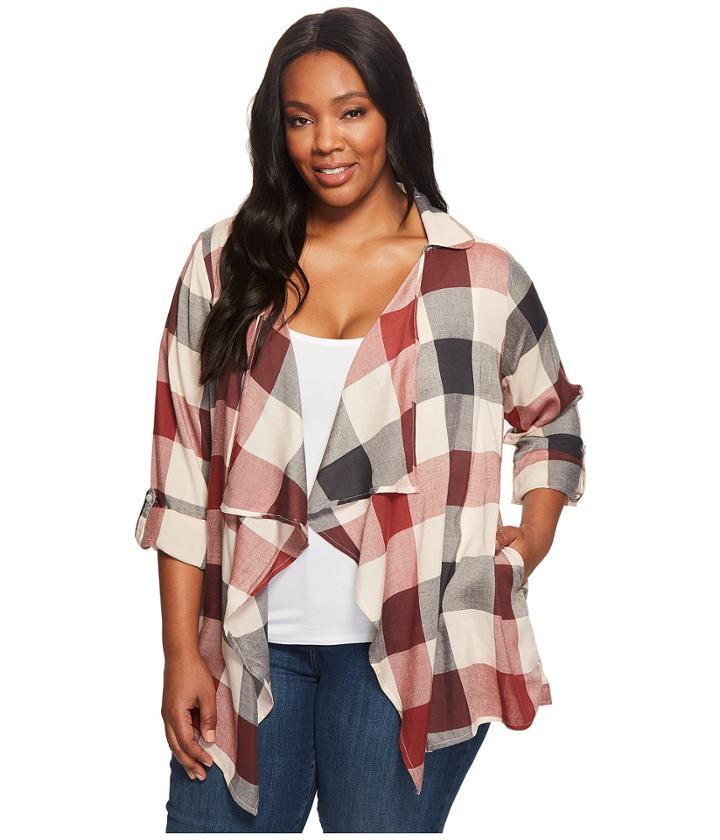 B Collection By Bobeau - Plus Size Cropped Trench