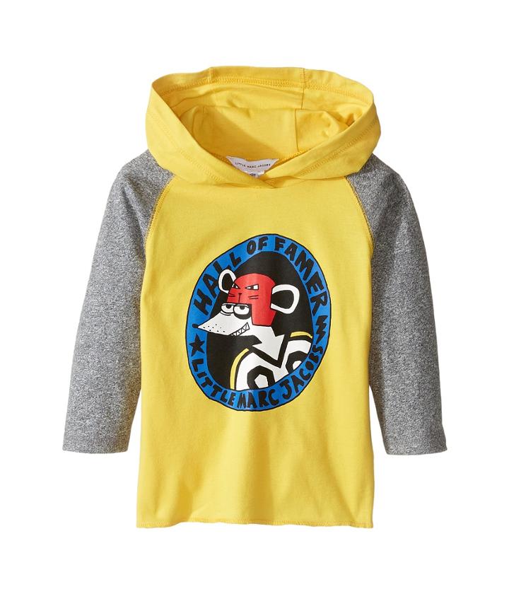 Little Marc Jacobs - Long Sleeve Hooded Tee Shirt With Hockey Mouse Player