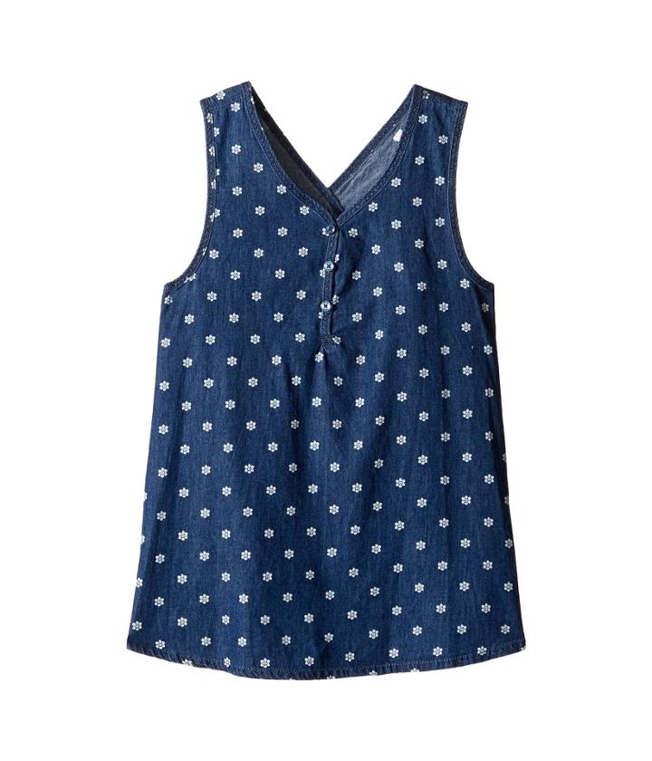Splendid Littles - Printed Denim Cross Back Tank Top