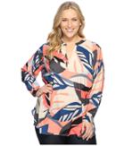 Vince Camuto Plus - Plus Size Long Sleeve Modern Tropics V-neck Tunic